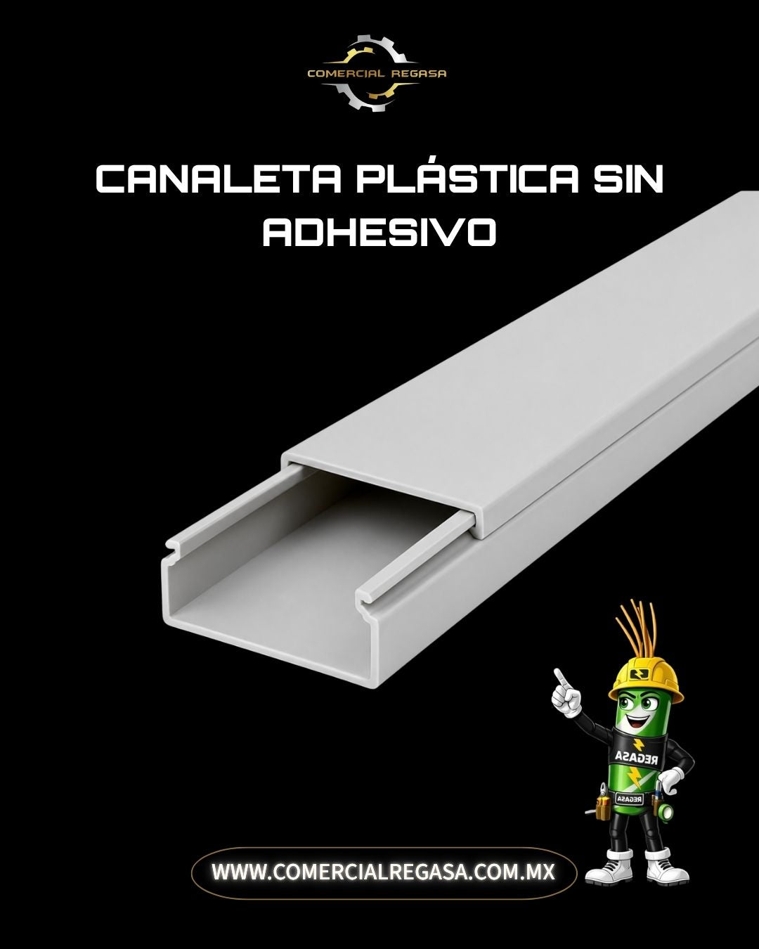 Canaleta Plástica PVC 2 Metros | Organizador y protección para cableado eléctrico