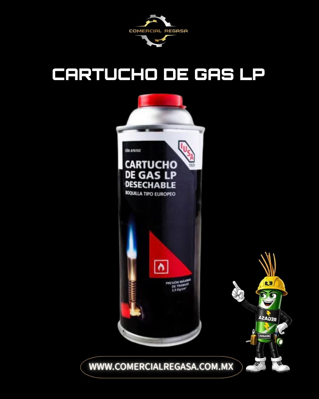 Cartucho de Gas LP Butano/Propano 450 ml | Para plomería, refrigeración y artesanías