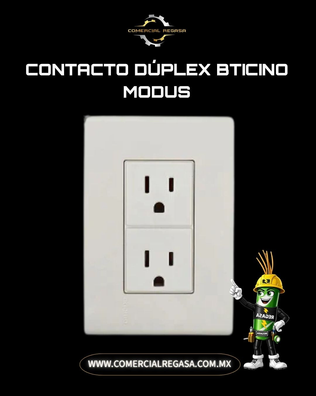 Contacto Dúplex Bticino Modus Marfil | Tomacorriente Aterrizado 15A 127V