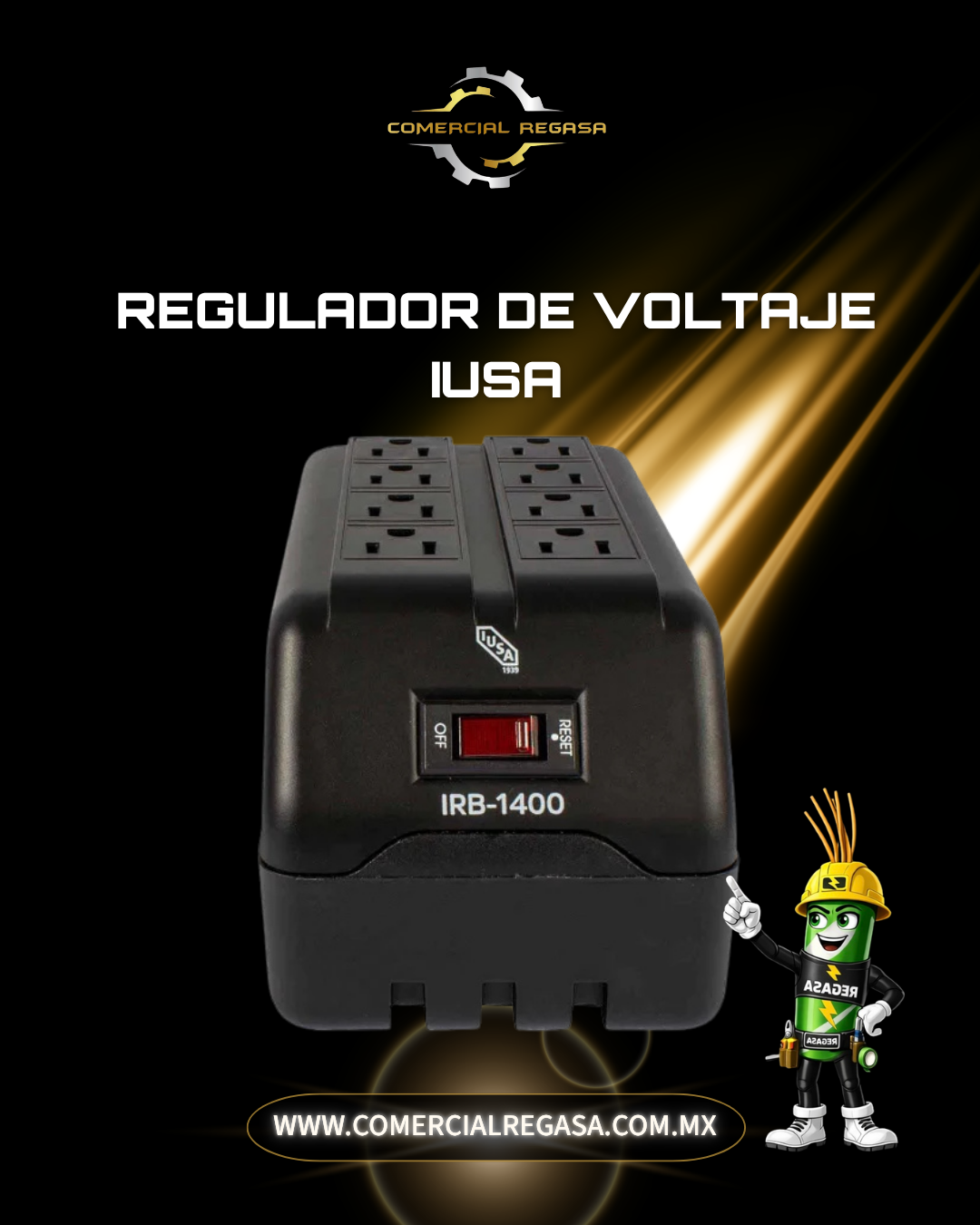 Regulador de Voltaje IUSA 1400 VA | Protección contra Variaciones de Tensión