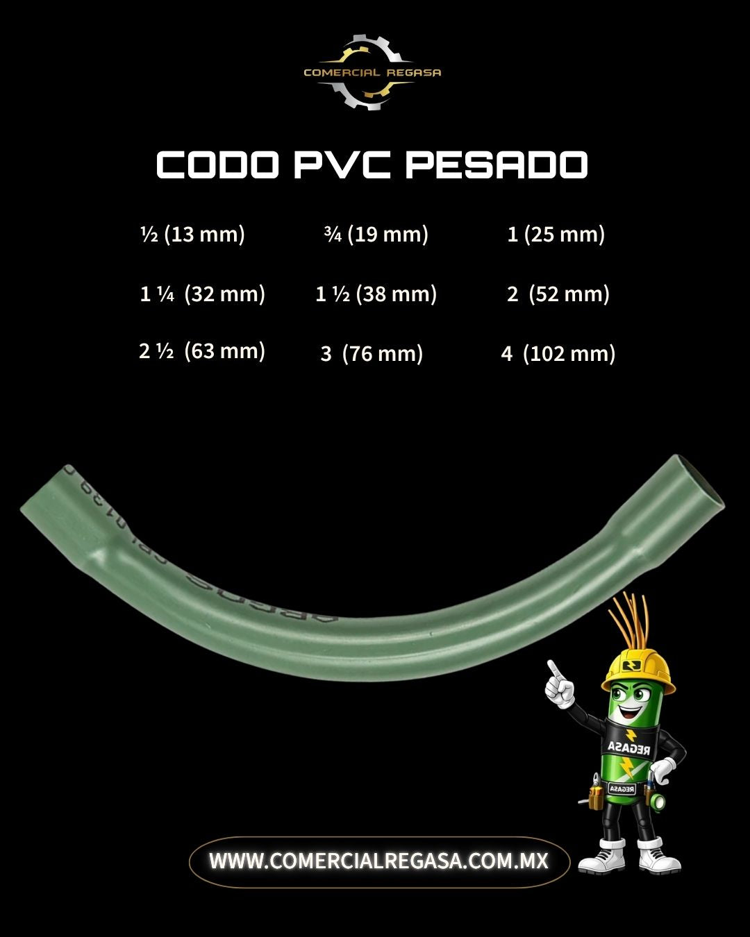 Codo de PVC Pesado para Tubo Conduit | Curva de Alta Resistencia