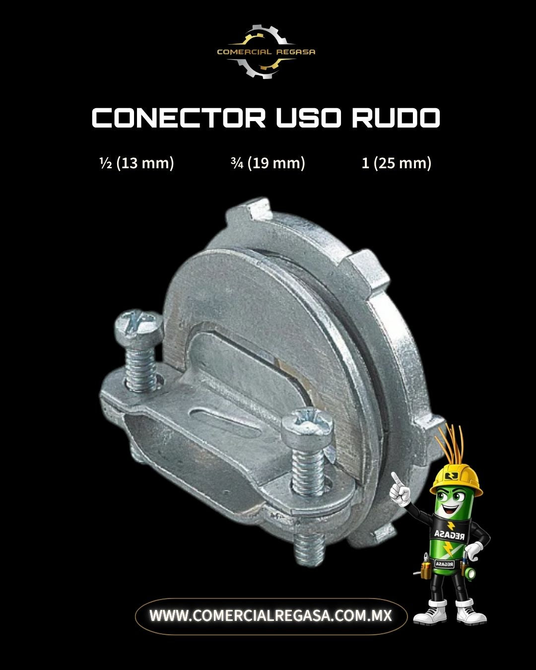 Conector Recto para Cable de Uso Rudo | Alivio de Tensión