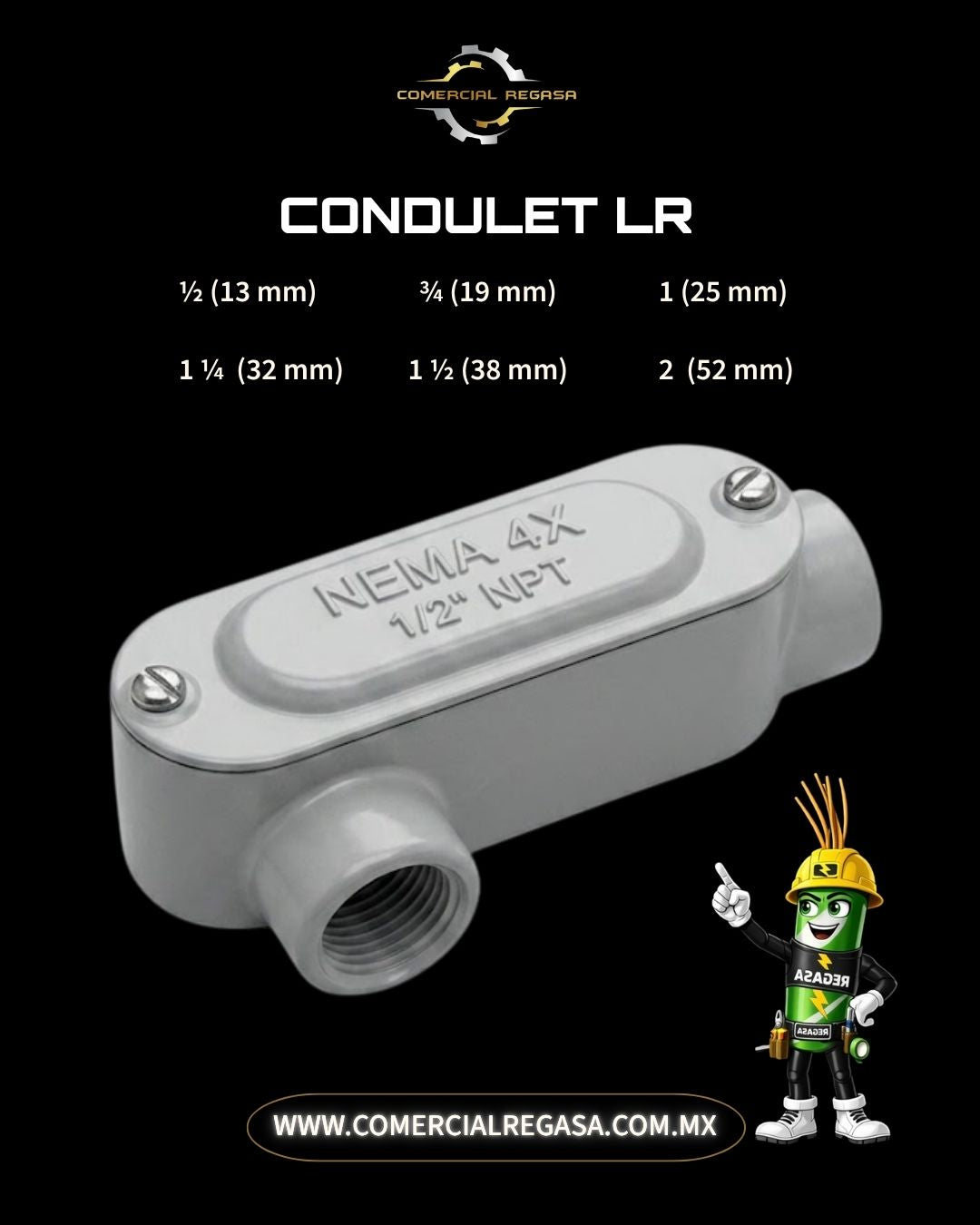 Caja Condulet Tipo LR de Aluminio | Registro Eléctrico