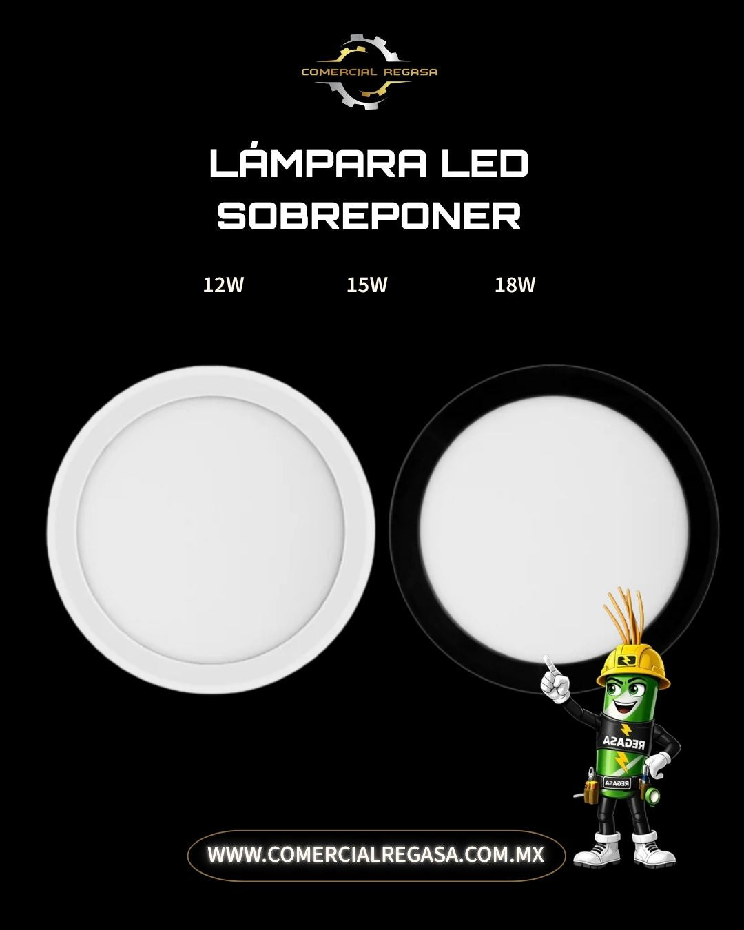 Lámpara LED Downlight de Sobreponer | Plafón Techo de Plástico ABS