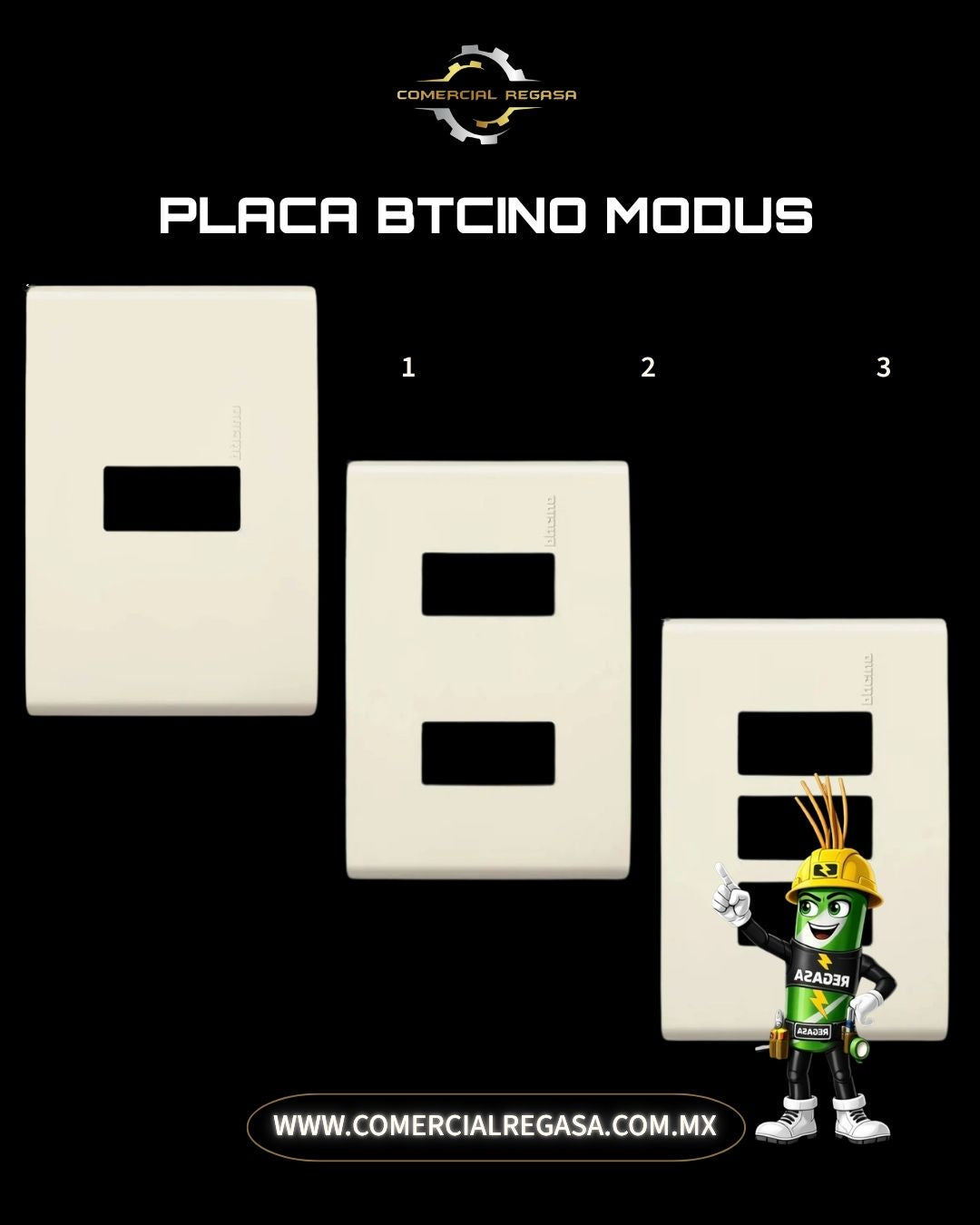 Placa Bticino Modus Color Marfil | Tapa para Apagador y Contacto