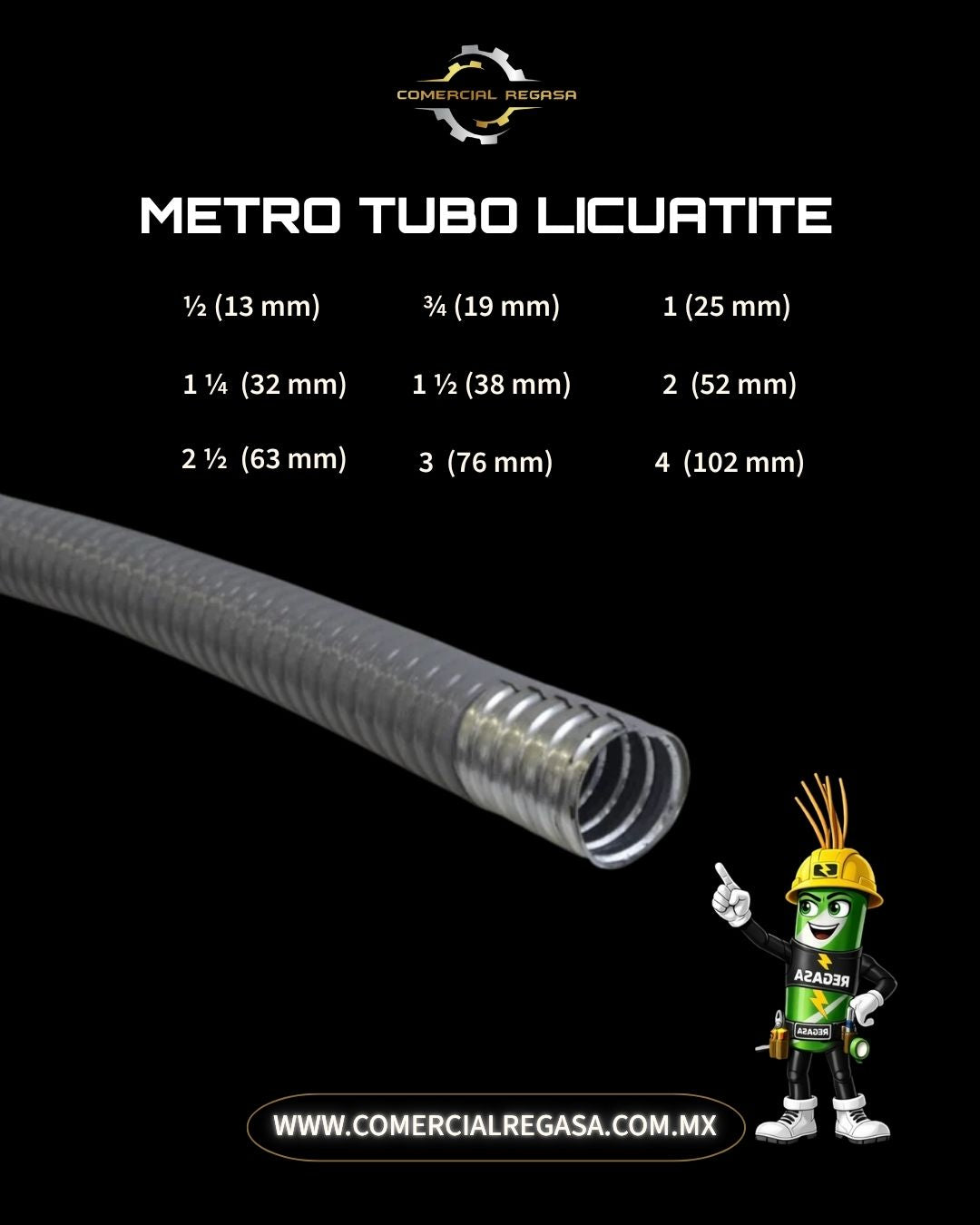 Tubo Flexible Metálico Licuatite por Metro | Manguera Hermética para Cableado Eléctrico