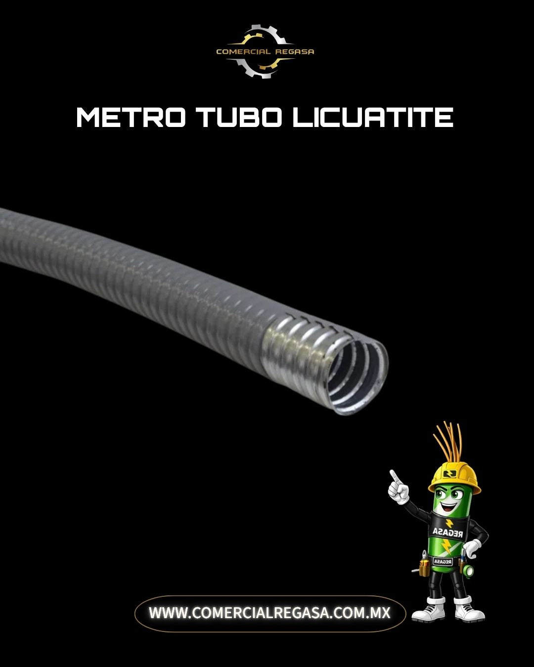 Tubo Flexible Metálico Licuatite por Metro | Manguera Hermética para Cableado Eléctrico