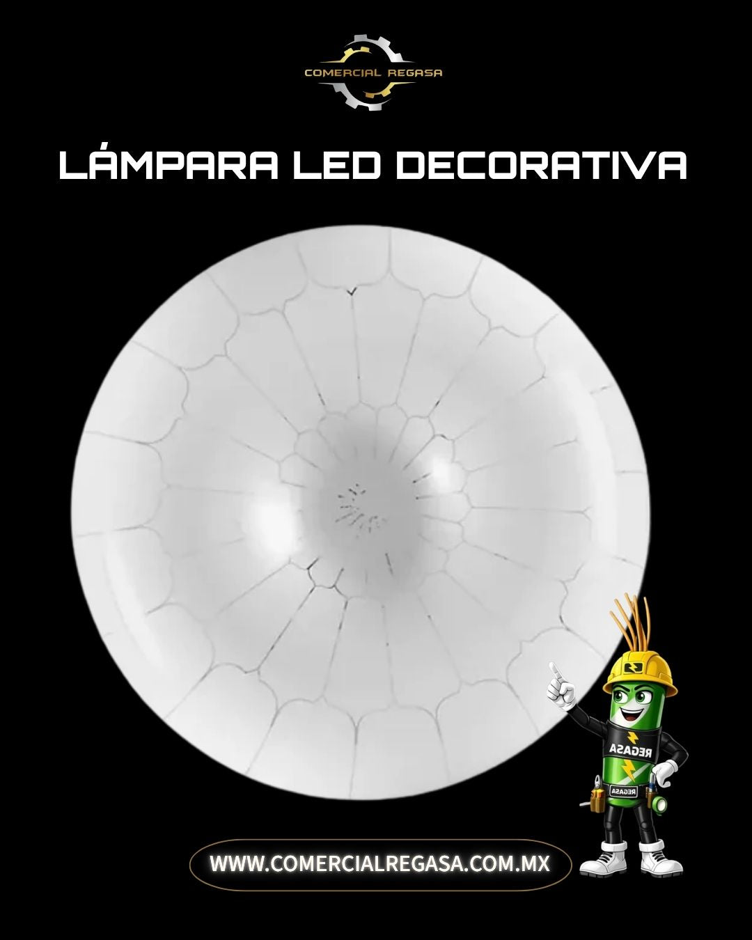 Lámpara LED Decorativa de Techo y Pared | Luminaria Moderna Base Metálica