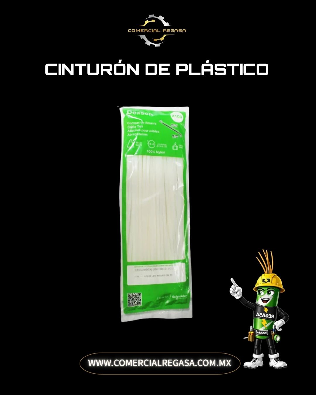 Cinchos de Plástico Dexson Bolsa con 100 pzas | Sujeción de Cables