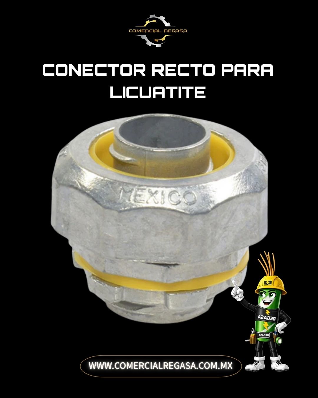 Conector Recto para Licuatite Metálico | Hermético Liquidtight
