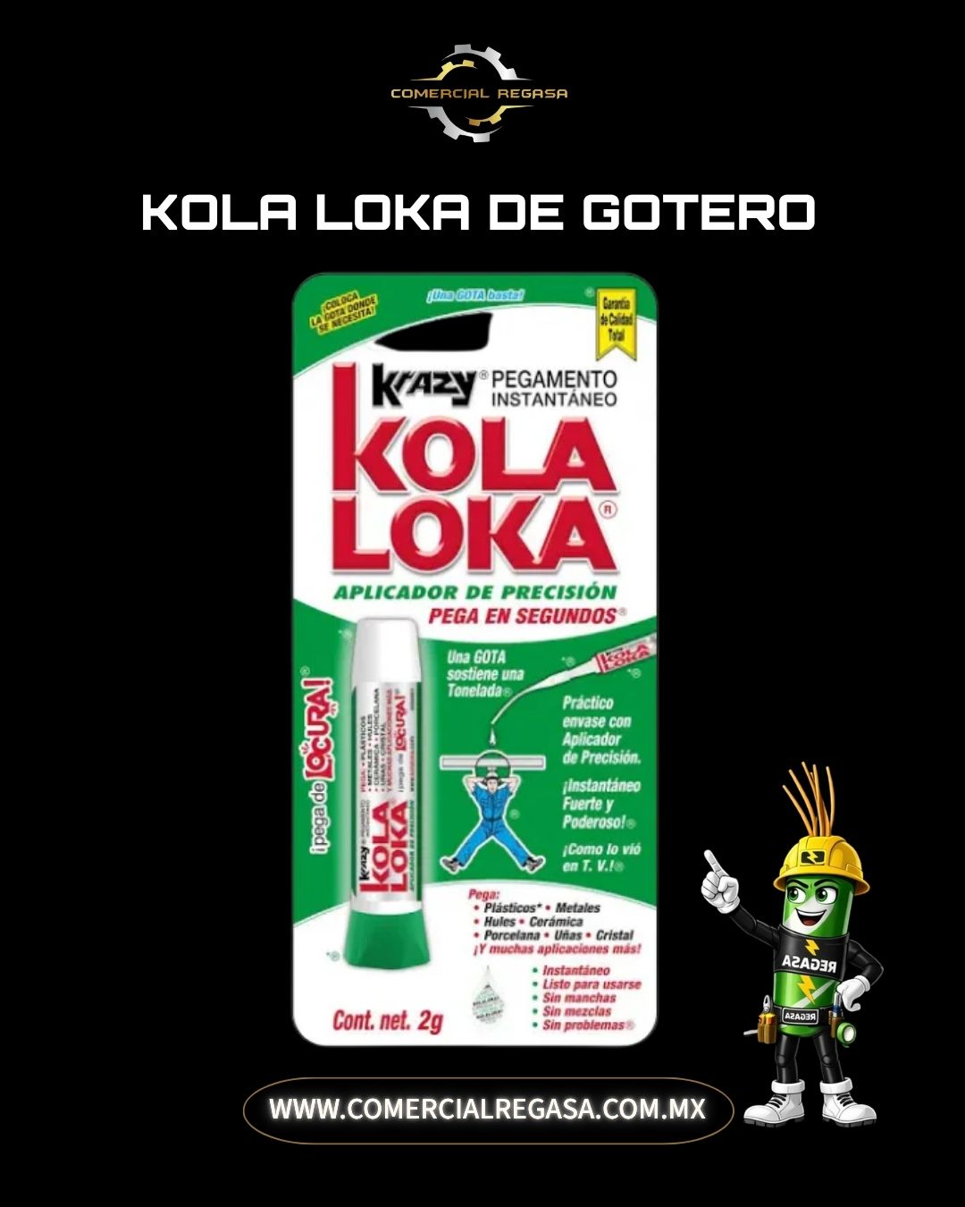 Pegamento Instantáneo KolaLoka | Gota Mágica Multimaterial
