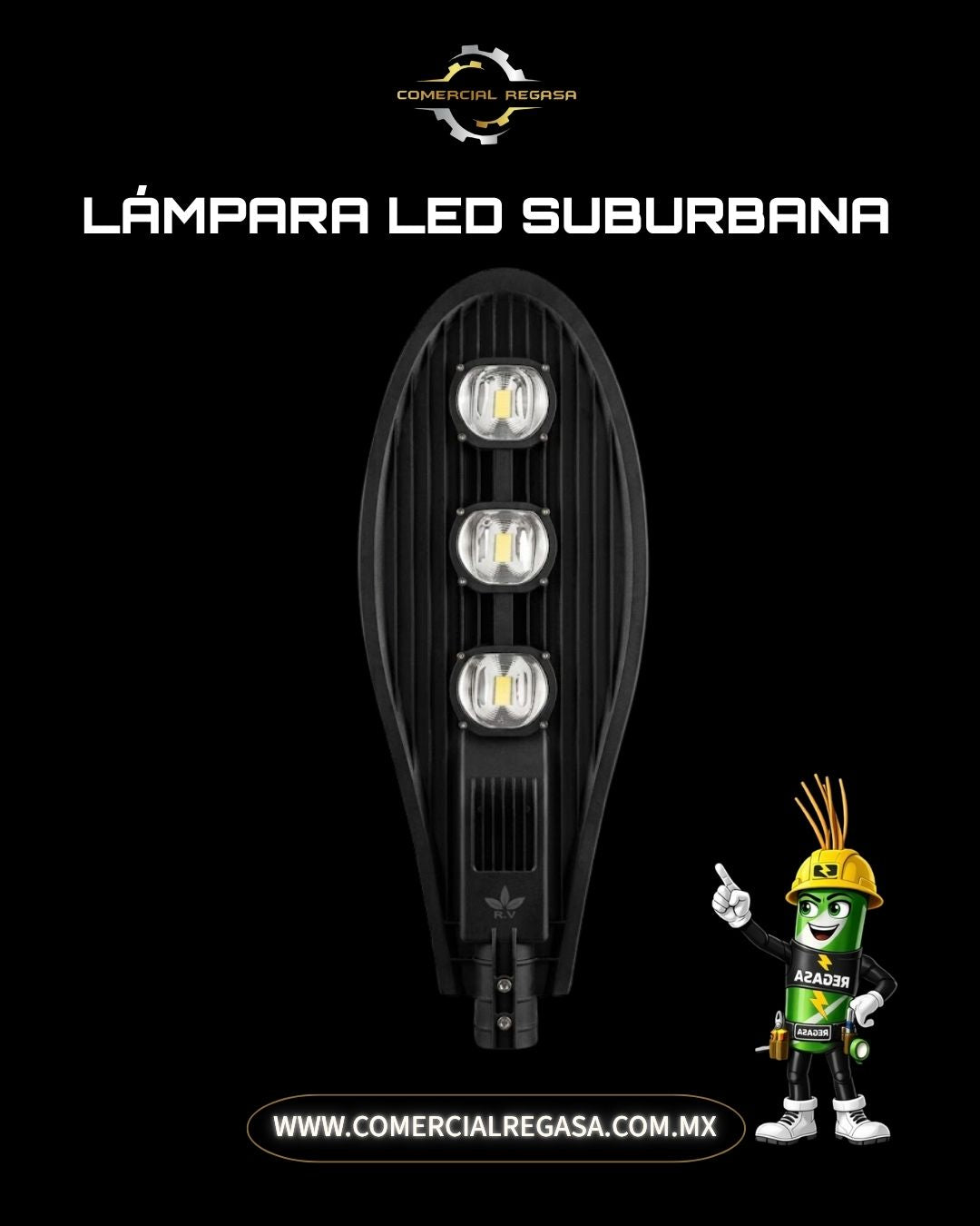 Lámpara LED Suburbana para Exterior | Luminaria de Alumbrado Público Vial