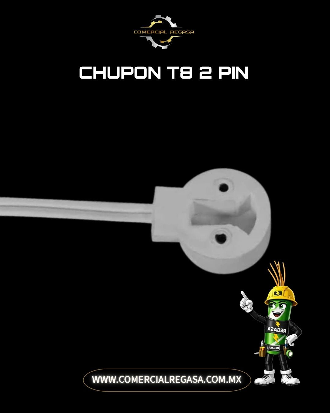 Chupón Portalámparas para Tubo T8 | Base Conector LED y Fluorescente