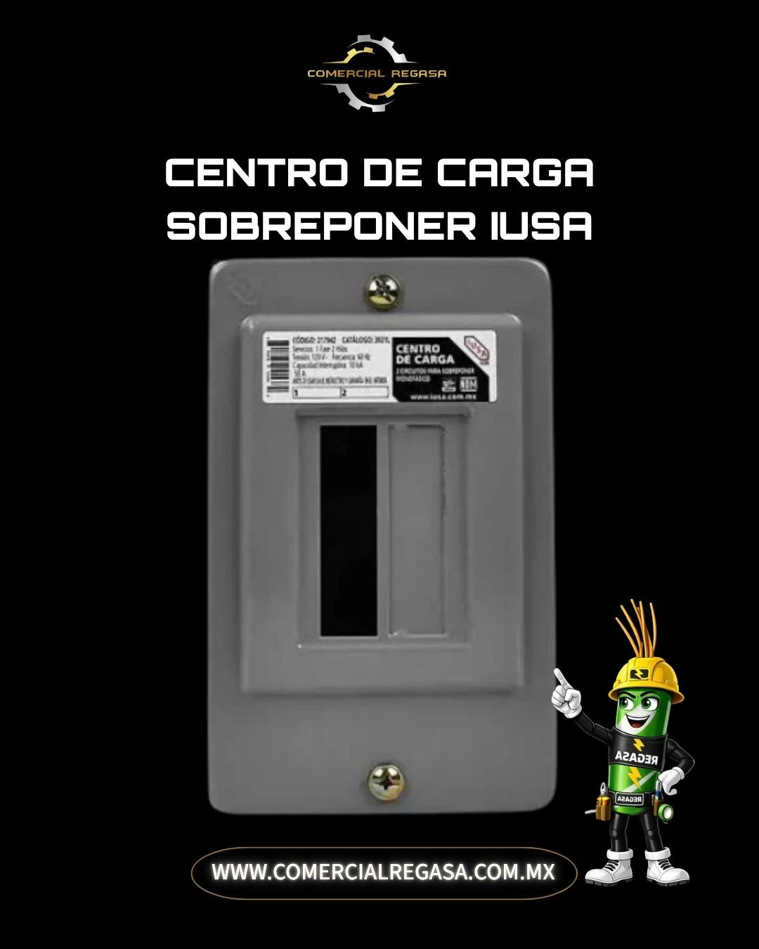 Centro de carga sobreponer IUSA | Tablero eléctrico para distribución y protección