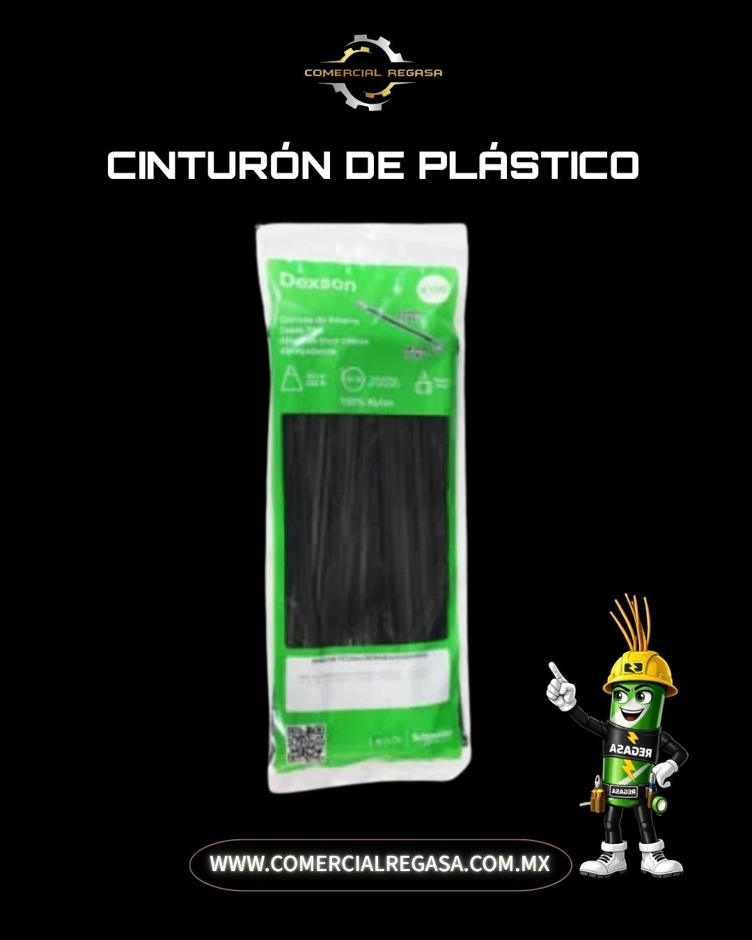 Cinchos de Plástico Dexson Bolsa con 100 pzas | Sujeción de Cables