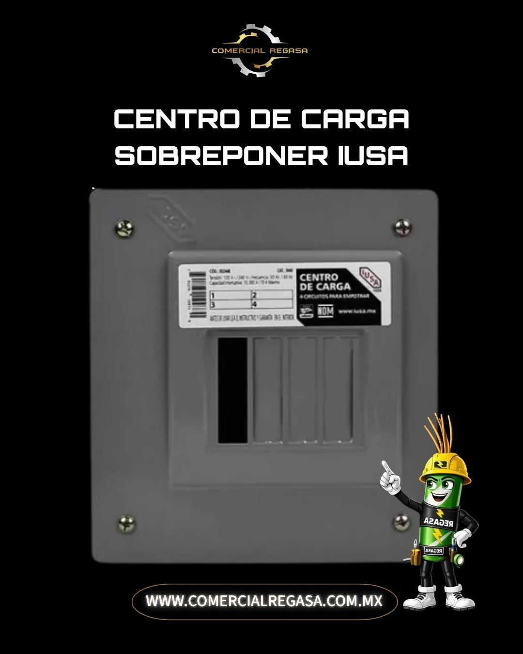 Centro de carga sobreponer IUSA | Tablero eléctrico para distribución y protección
