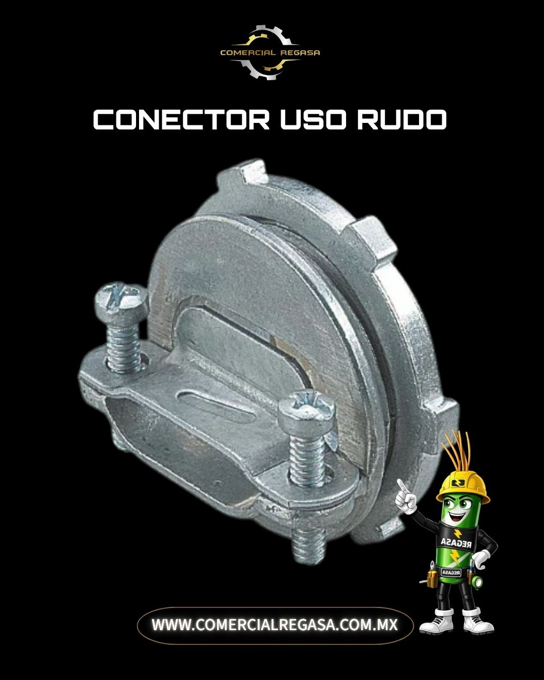 Conector Recto para Cable de Uso Rudo | Alivio de Tensión