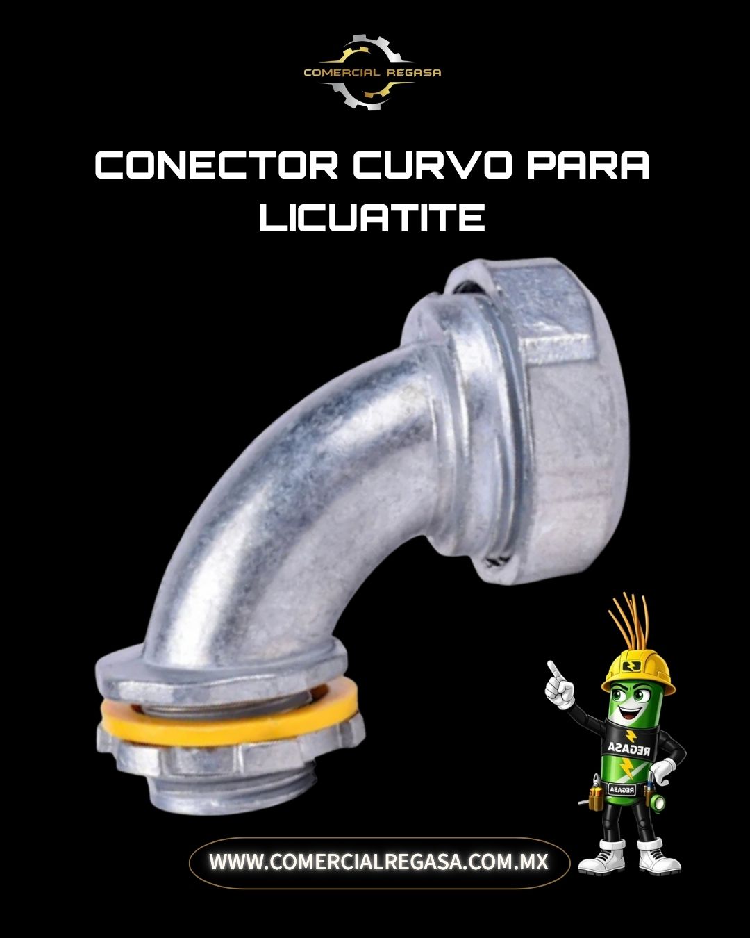 Conector Curvo para Licuatite Metálico | Hermético Liquidtight