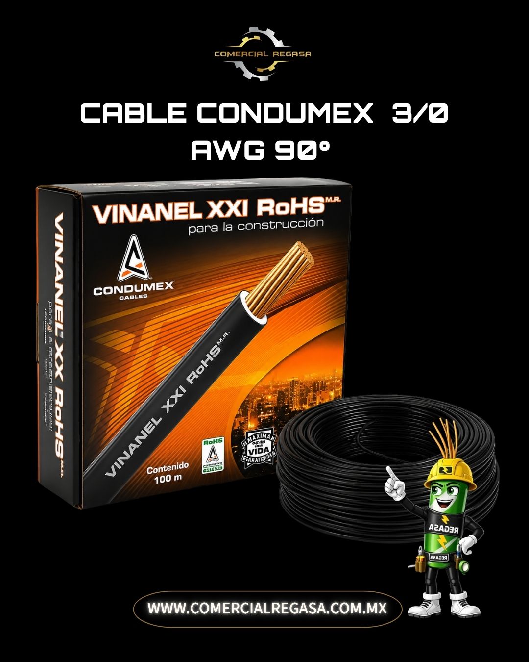 Cable condumex  3/0 AWG 90°
