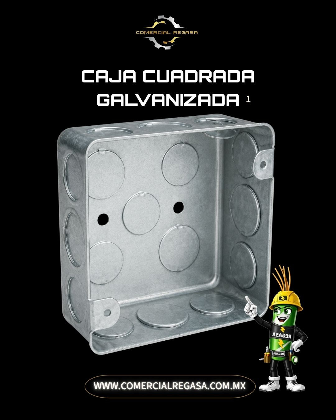 Caja Cuadrada Galvanizada para instalación eléctrica | Caja metálica de conexión