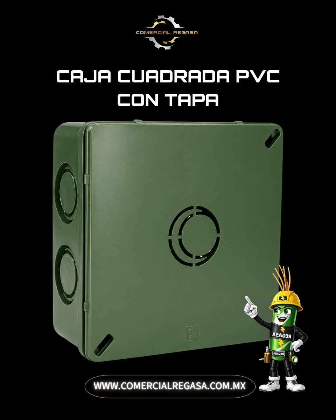 Caja Cuadrada PVC con Tapa Argos | Caja eléctrica para tubería y conexiones