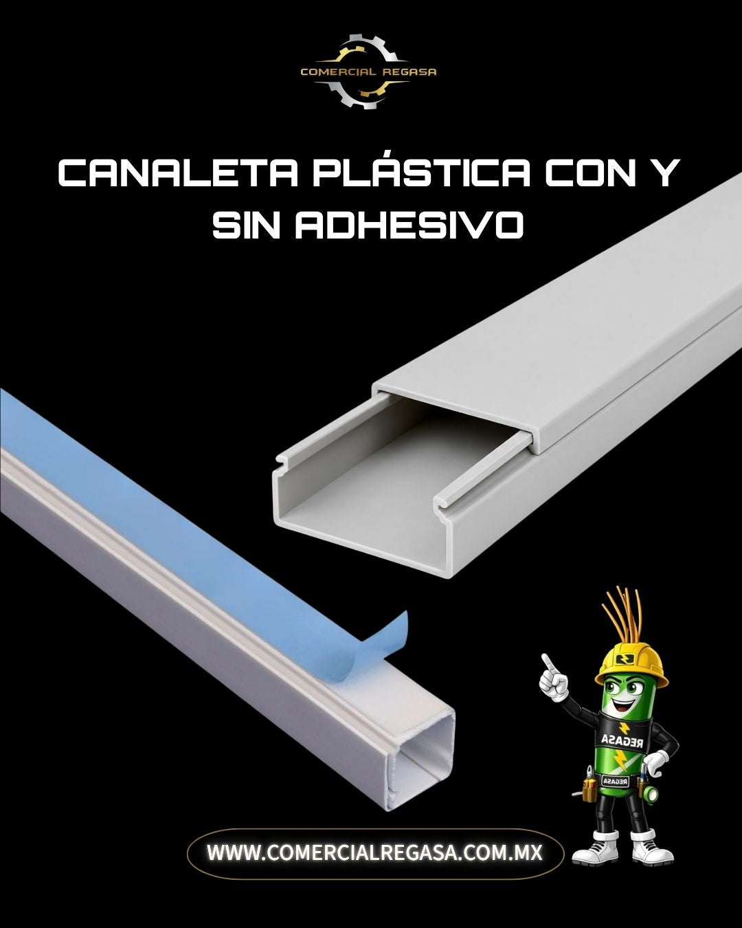 Canaleta Plástica PVC 2 Metros | Organizador y protección para cableado eléctrico