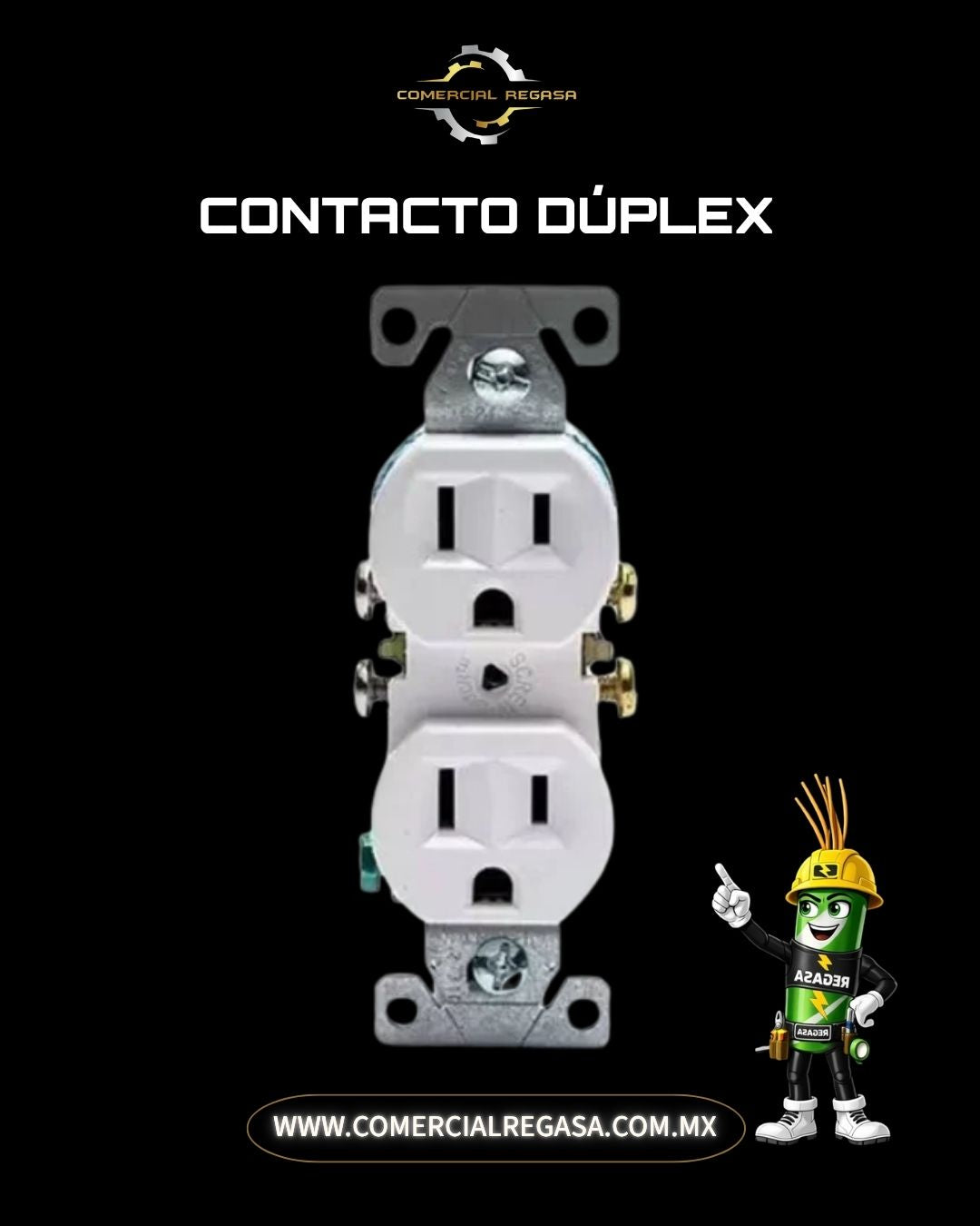 Contacto Dúplex Eléctrico Blanco 15A 125V | Tomacorriente Doble