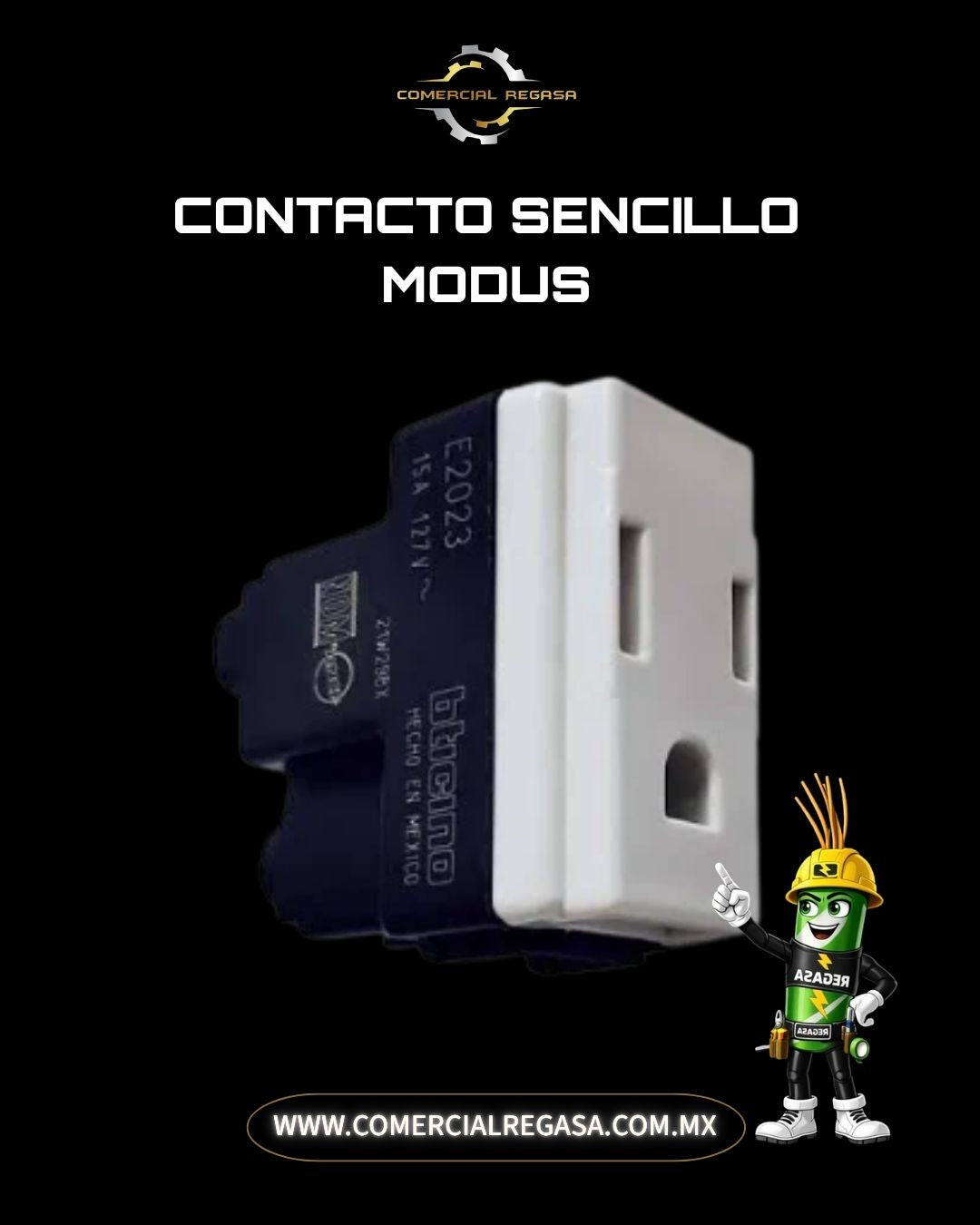 Contacto Sencillo Bticino Modus Marfil | Tomacorriente Individual 2P+T
