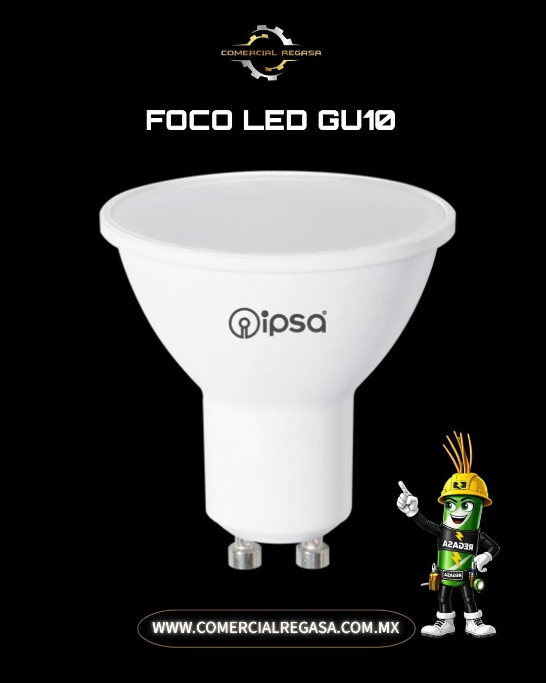 Foco LED GU10 Cálido o frío | Lámpara Spot Dicróica Anticaída
