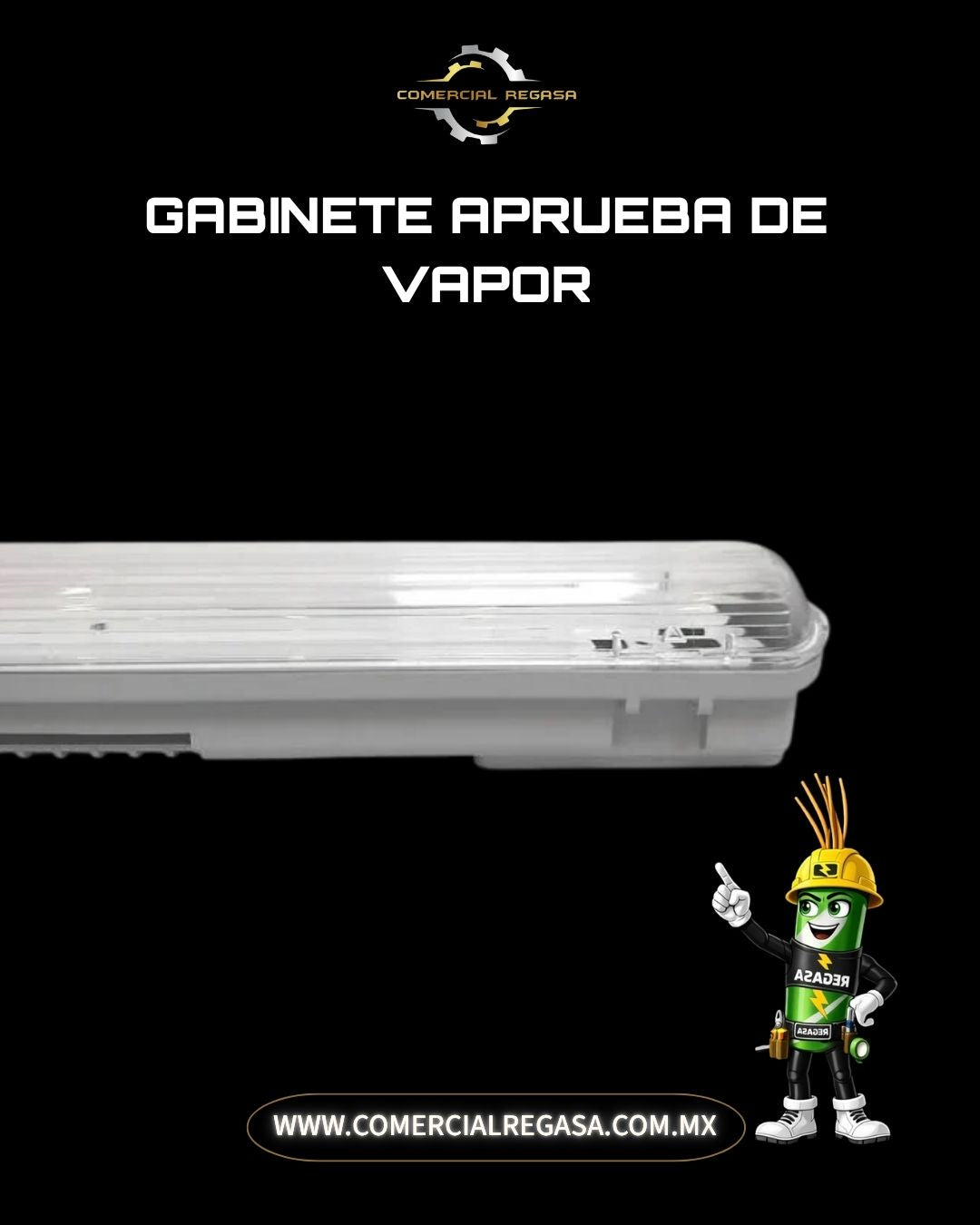 Gabinete a Prueba de Vapor Industrial 120cm | Incluye Tubos LED IP65