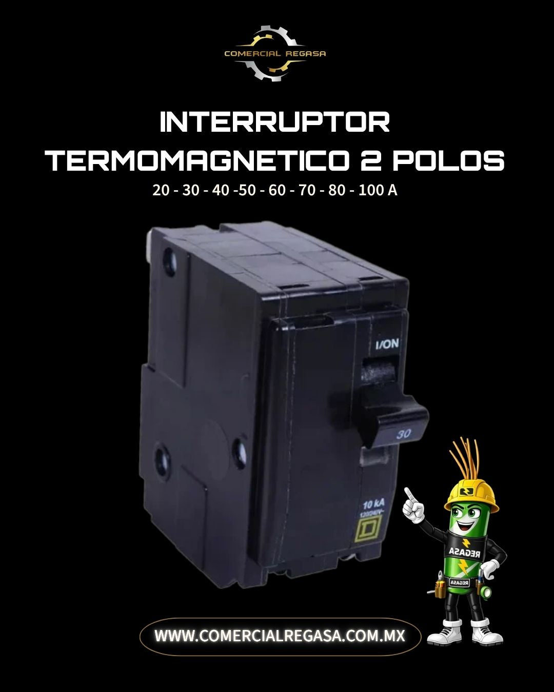 Interruptor termomagnetico 2 polos