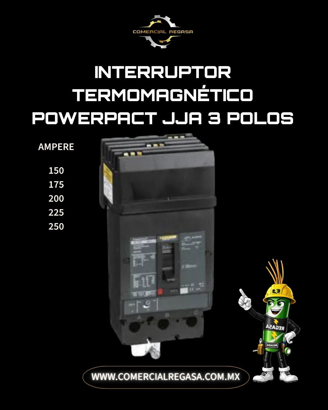 Interruptor termomagnético PowerPacT JJA 3 Polos