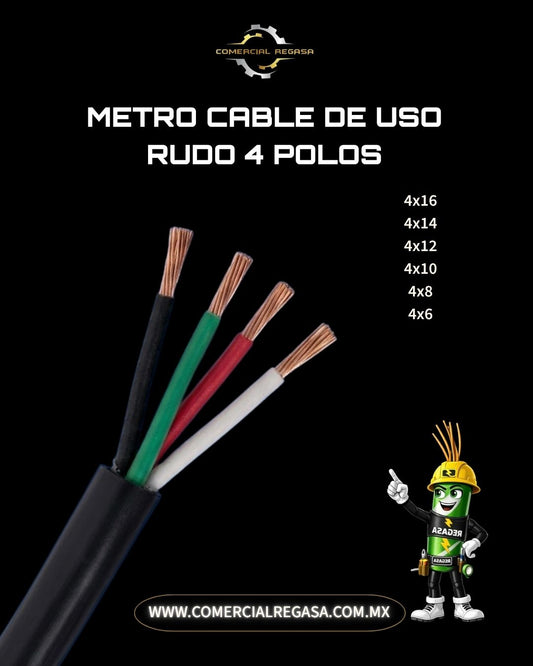 Metro cable uso rudo 4 polos