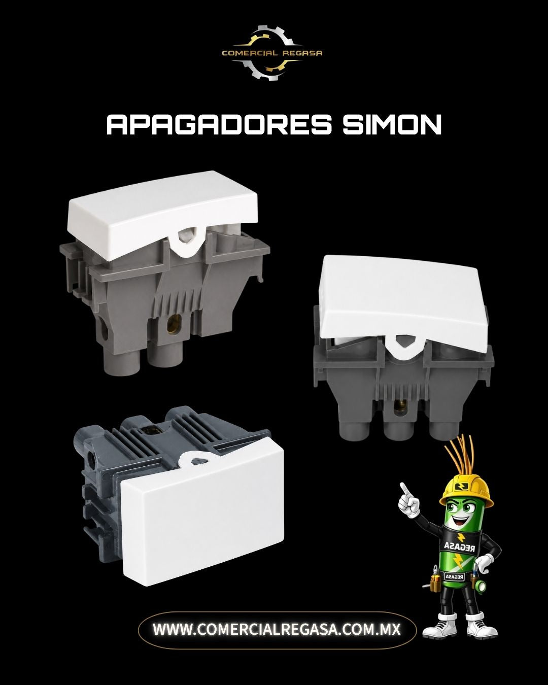 Apagador Simon | Interruptor eléctrico resistente y duradero