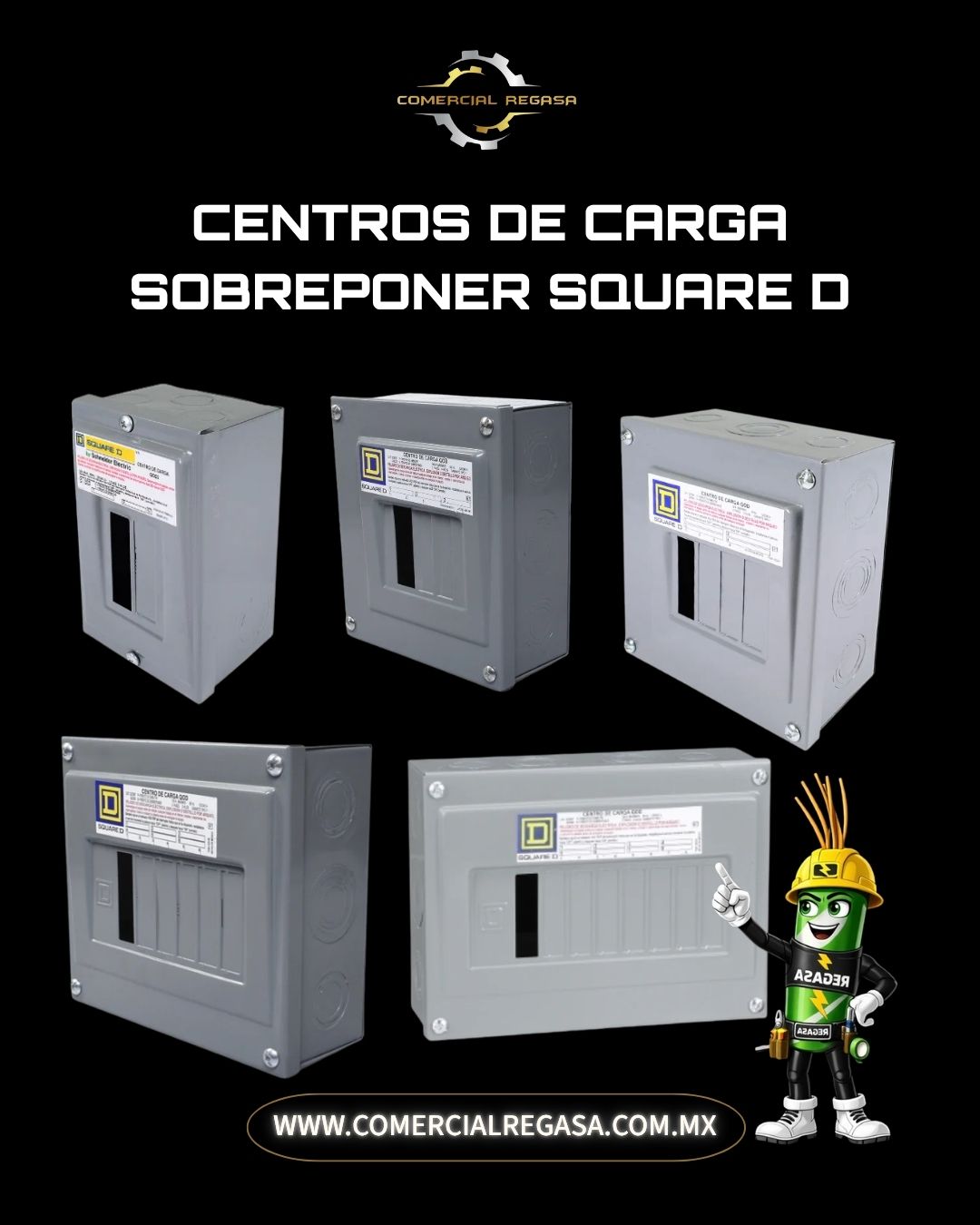 Centro de carga sobreponer Square D QO | Tablero eléctrico para distribución de circuitos