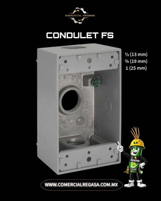 Caja condulet tipo FS de aluminio inyectado resistente a la intemperie con pintura electrostática