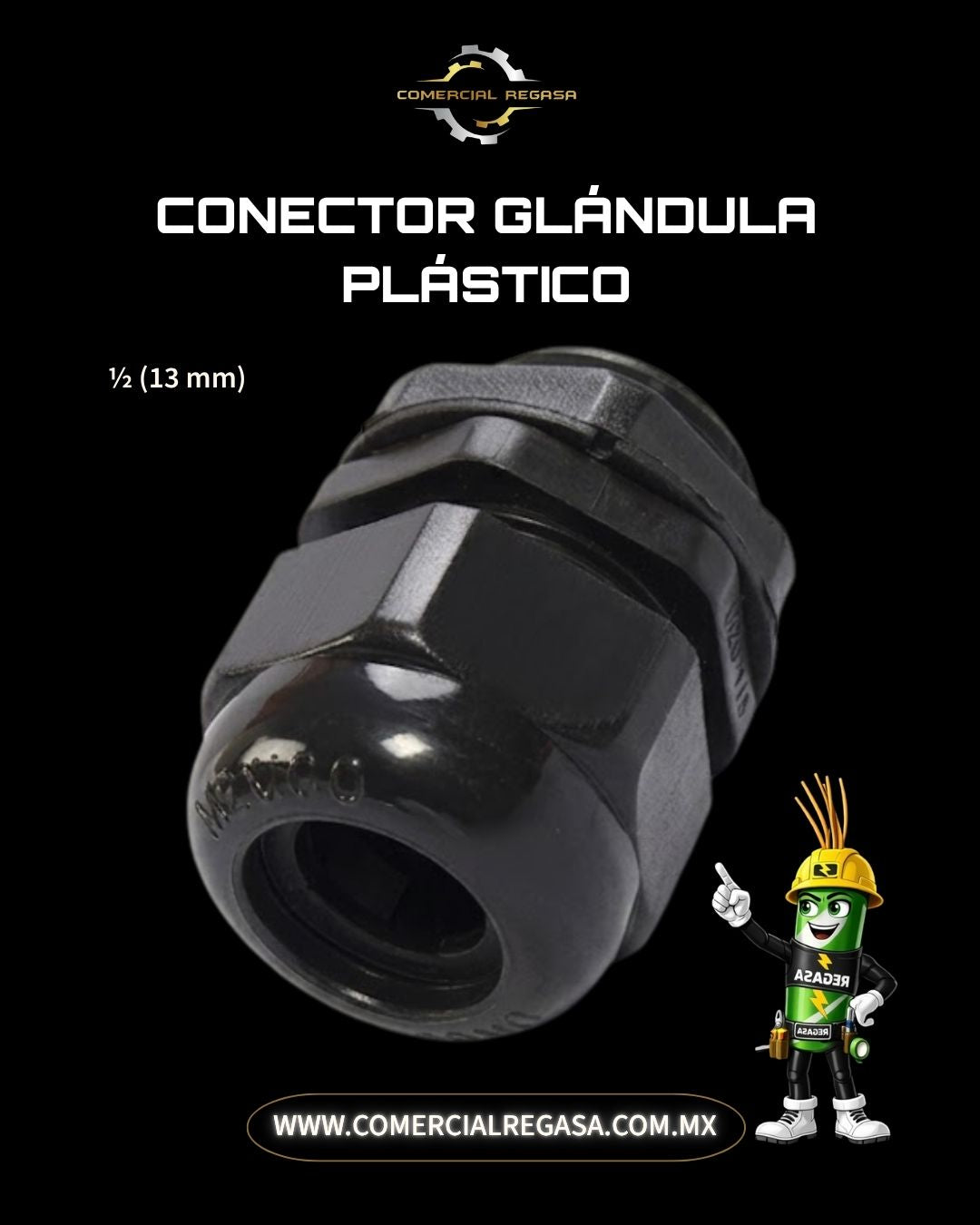 Conector Glándula de Nylon con Rosca NPT | Alta Resistencia