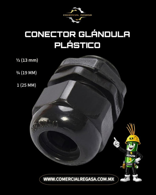 Conector glándula de nylon con rosca NPT a prueba de líquidos