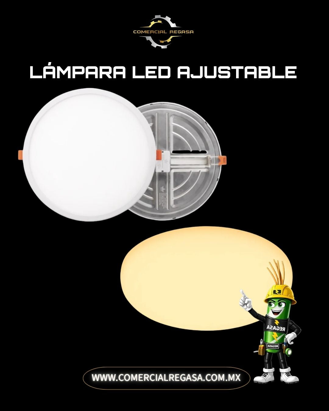 Lámpara Downlight LED Empotrable Ajustable | Panel Universal Multimedida