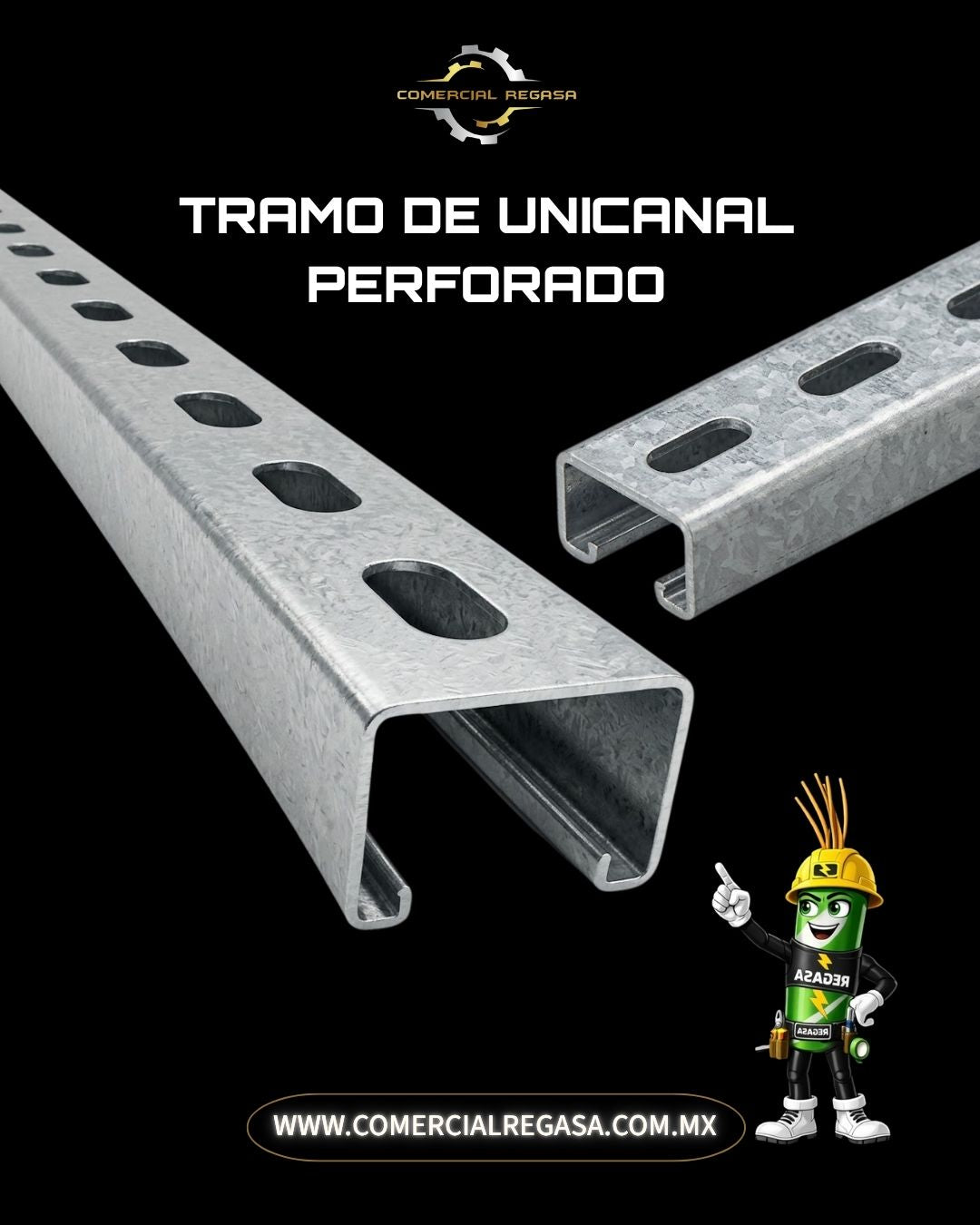Tramo de Unicanal de 3 Metros | Soporte Eléctrico y Estructural