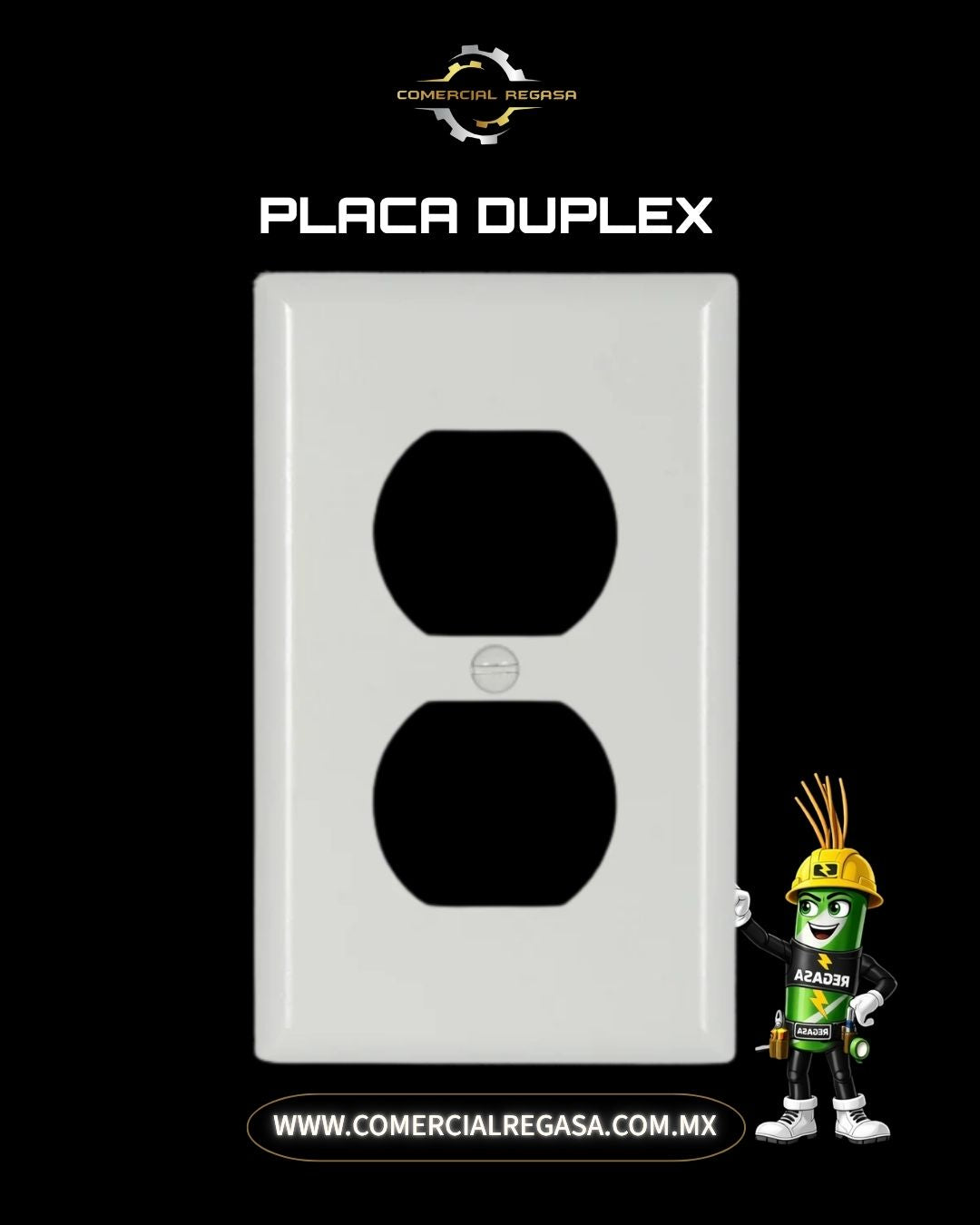 Placa para Contacto Dúplex Tipo 8 | Tapa Cubierta Tradicional E27