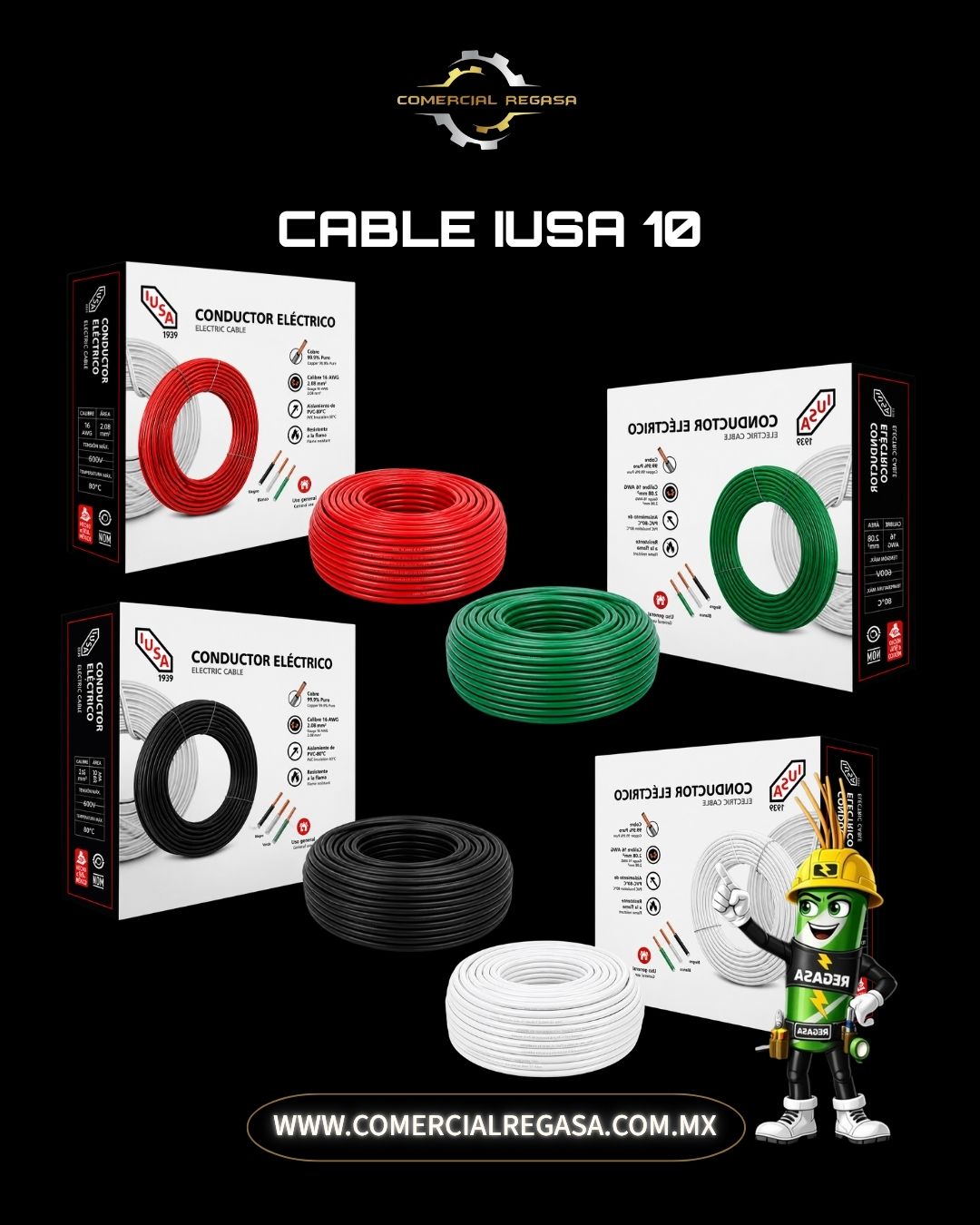 Cable IUSA Calibre 10 | Caja 100 Metros Cable de Cobre PVC