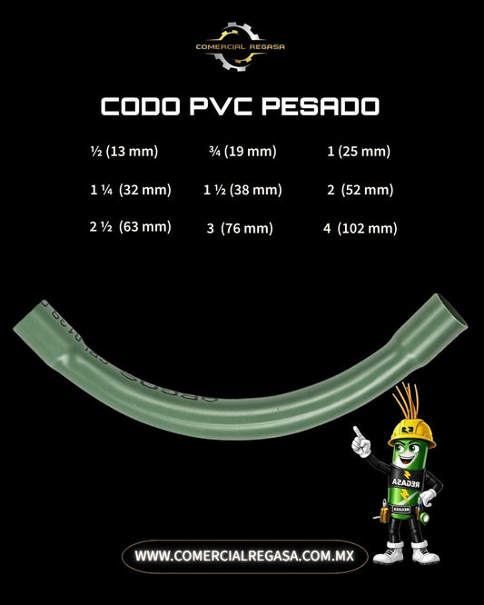 Codo de PVC Pesado para Tubo Conduit | Curva de Alta Resistencia