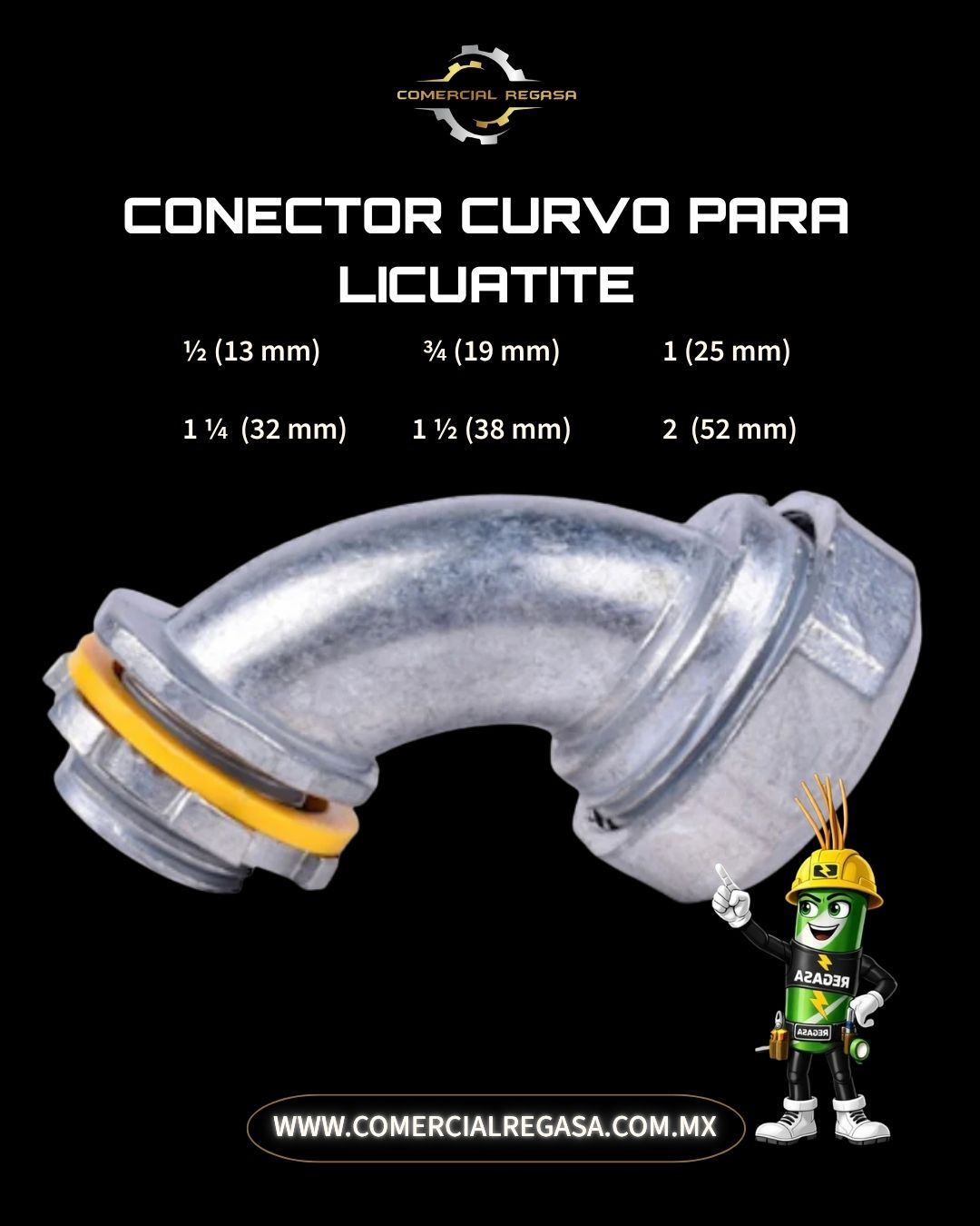 Conector Curvo para Licuatite Metálico | Hermético Liquidtight