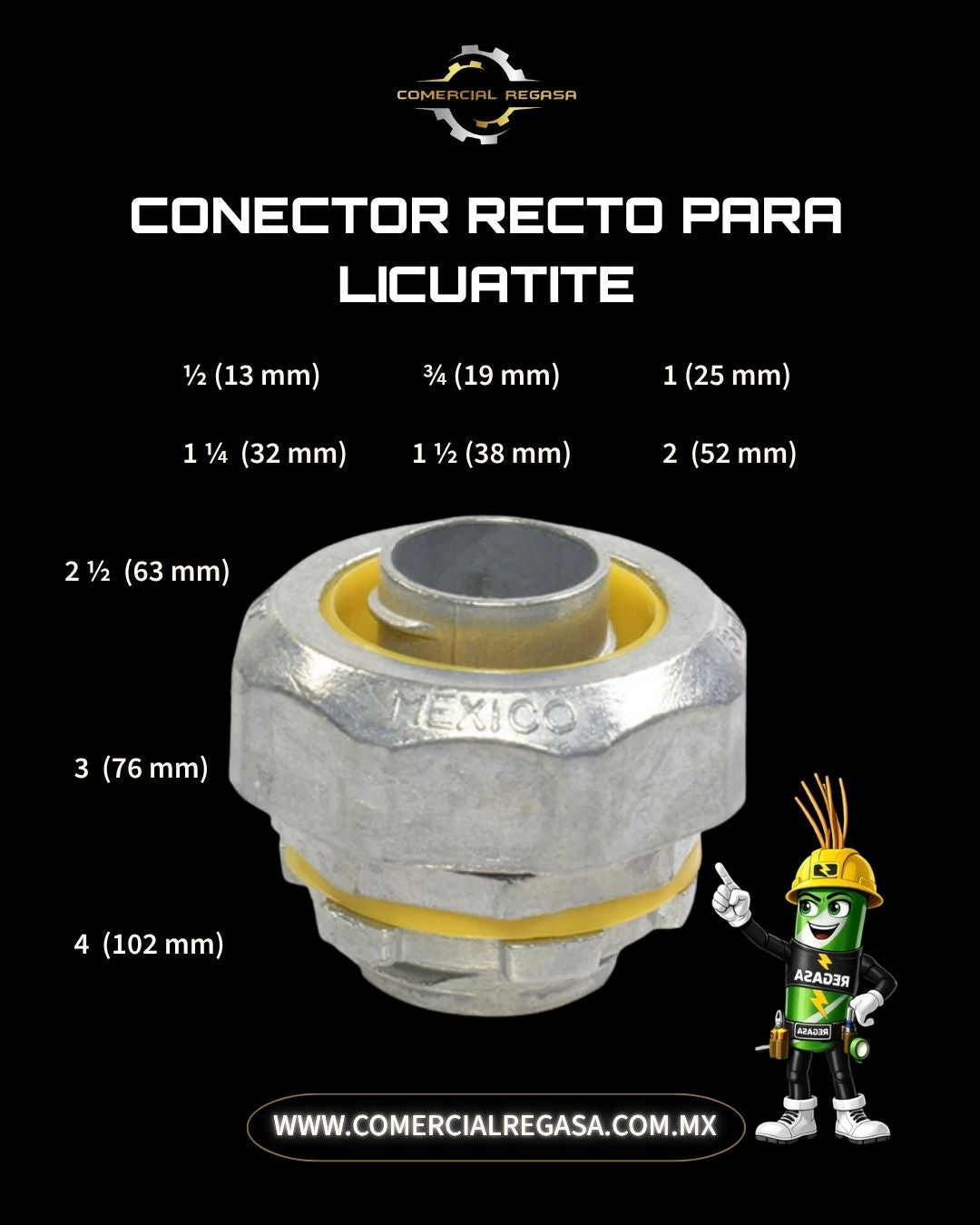 Conector Recto para Licuatite Metálico | Hermético Liquidtight