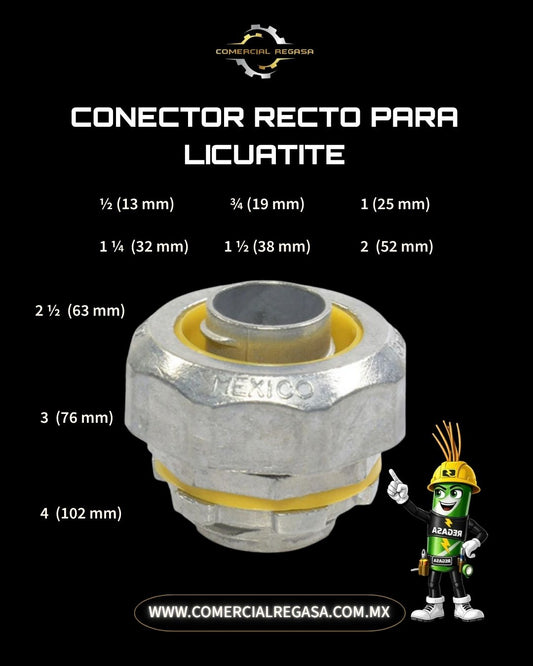 Conector Recto para Licuatite Metálico | Hermético Liquidtight
