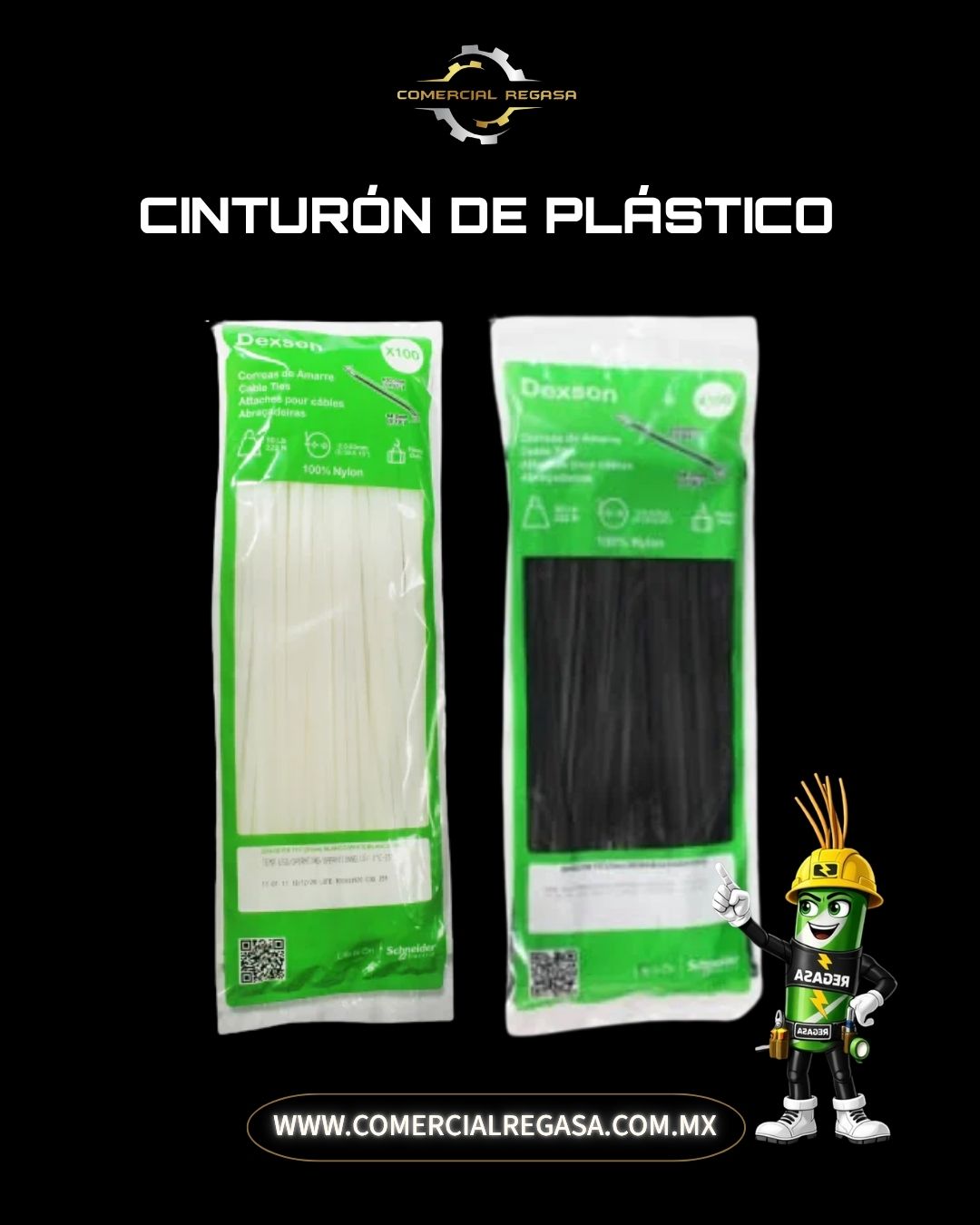 Cinchos de Plástico Dexson Bolsa con 100 pzas | Sujeción de Cables